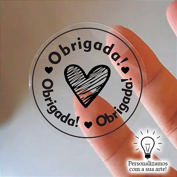 Adesivo Redondo Transparente Personalizado - 100 unidades