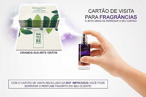 Cartão de Visita Reciclado para Fragrância - 1000 UNID