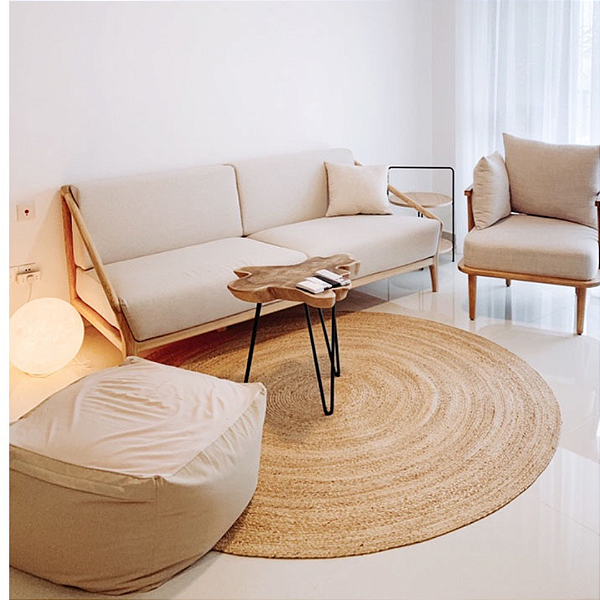 Tapete em Palha de Carnaúba Artesanal Vintage 1,50m