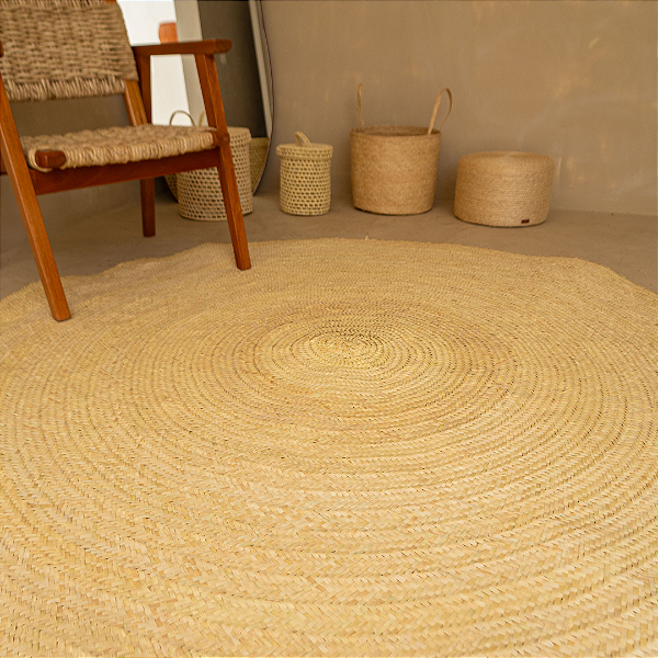 Tapete em Palha de Carnaúba Artesanal Rústico 1,20m