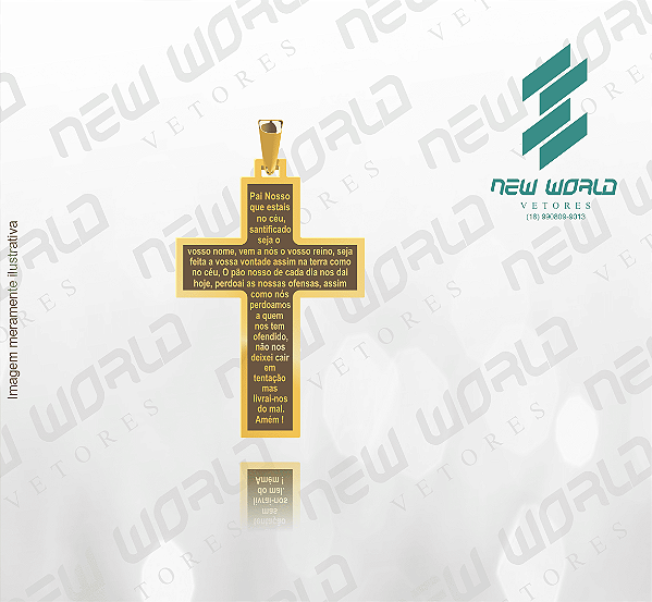 Arquivo de Pingente Cruz Oração Pai Nosso - Formato DXF - Tamanho 30 mm