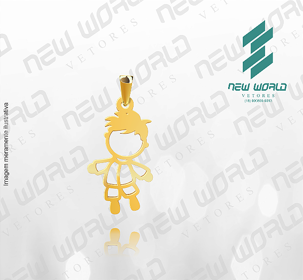 Arquivo de Pingente Menino Vazado - Formato DXF - Tamanho 20 mm