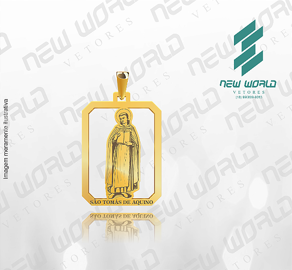 Arquivo de Pingente São Tomas de Aquino - Formato DXF - Tamanho 30 mm