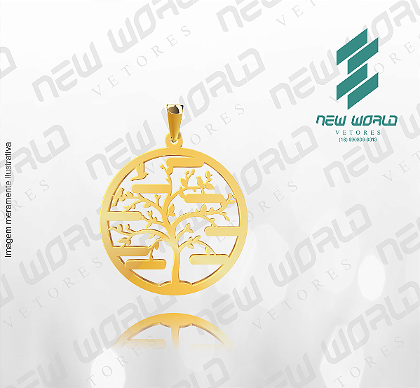 Arquivo de Pingente Árvore da Vida - Formato DXF - Tamanho 30 mm