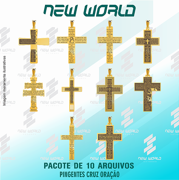 Pacote de Arquivos para Cruz com Oração - Formato DXF - Tamanho 30 mm