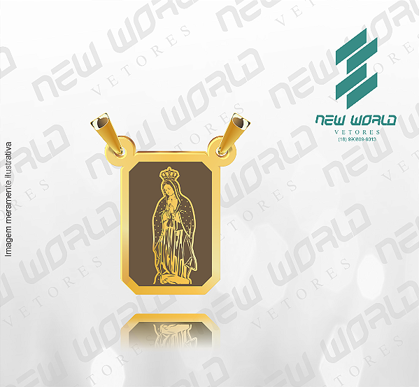Arquivo de Pingente Escapulário Nossa Senhora de Guadalupe - Formato DXF - Tamanho 15 mm