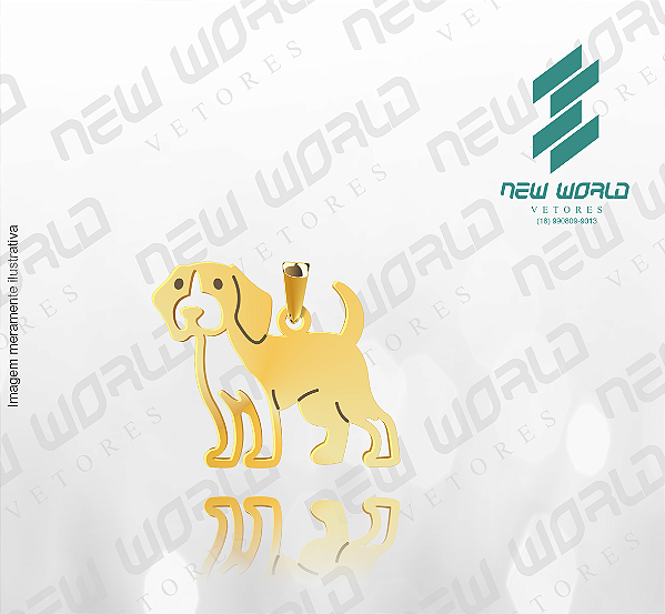 Arquivo de Pingente Cachorro 9 - Formato DXF - Tamanho 20 mm