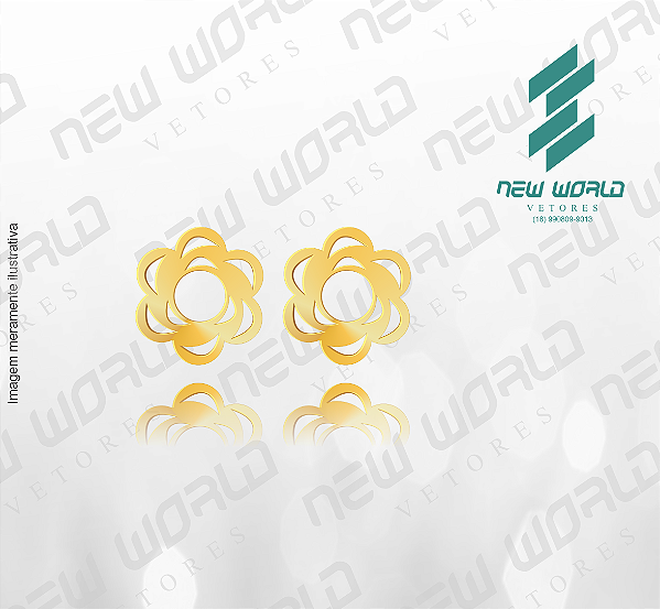 Arquivo de Brinco Flor - Formato DXF - Tamanho 15 mm