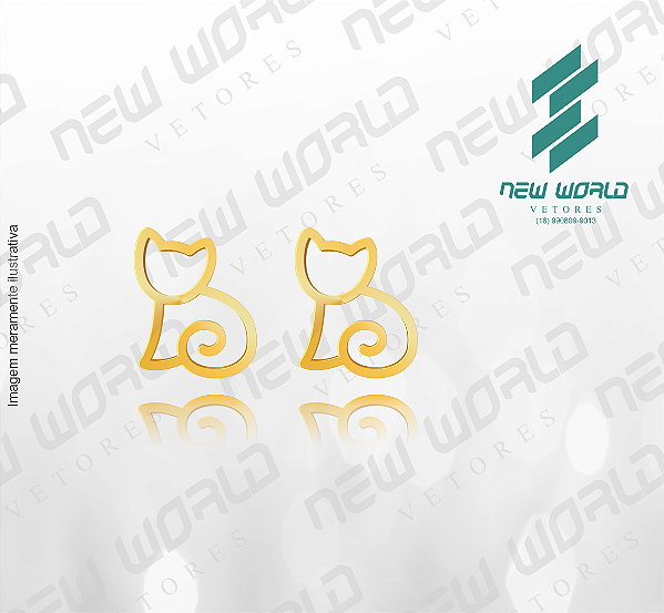 Arquivo de Brinco Gato - Formato DXF - Tamanho 15 mm