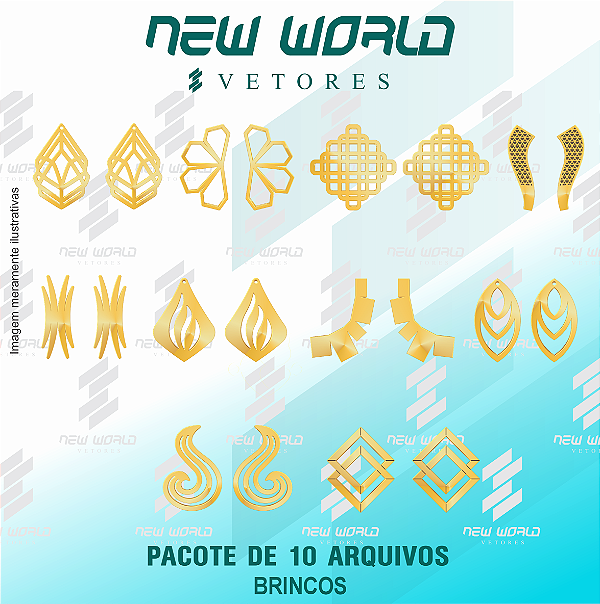Pacote de Arquivos para Brincos de Formas Geométricas  - Formato DXF - Tamanho 20 mm