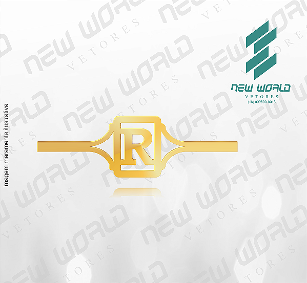 Arquivo de Anel Caixa Retangular Letra R - Formato DXF - Tamanho 65mm x 20mm