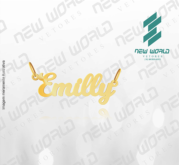 Arquivo de Pingente Nome Emilly - Formato DXF - Altura 11 mm