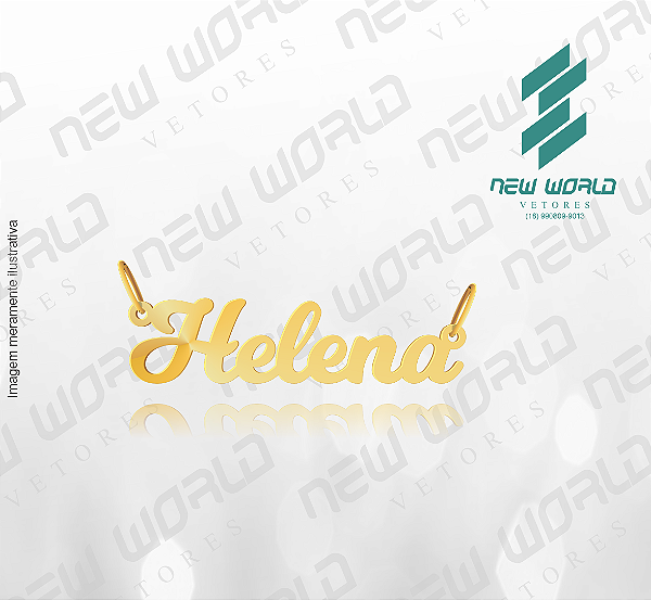 Arquivo de Pingente Nome Helena - Formato DXF - Altura 11 mm