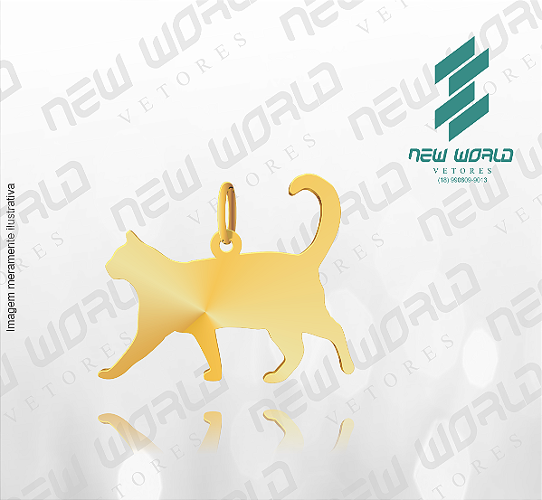 Arquivo de Pingente Gatinho 1° - Formato DXF - Tamanho 30 mm