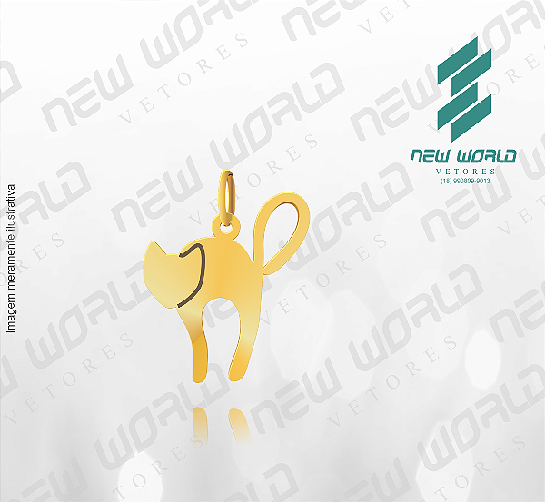 Arquivo de Pingente Gatinho 5° - Formato DXF - Tamanho 30 mm