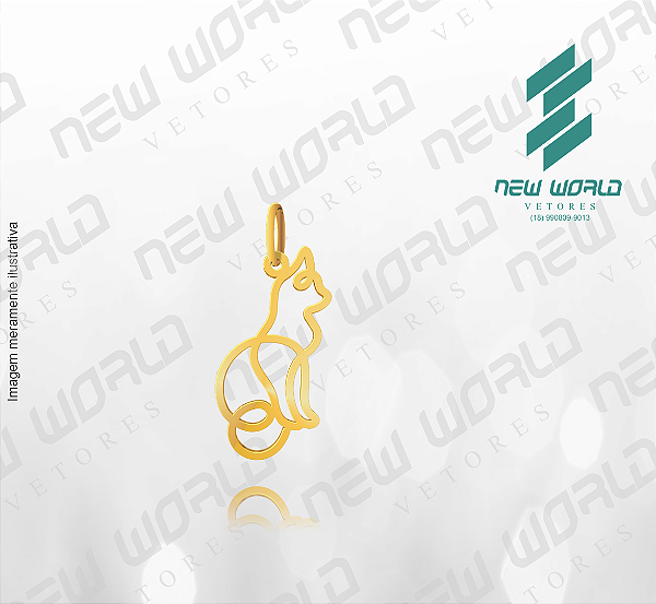 Arquivo de Pingente Gatinho Vazado 1° - Formato DXF - Tamanho 30 mm