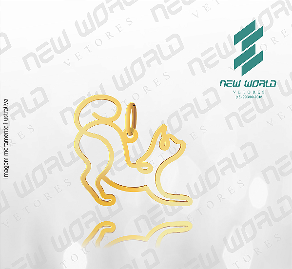 Arquivo de Pingente Gatinho Vazado 9° - Formato DXF - Tamanho 30 mm