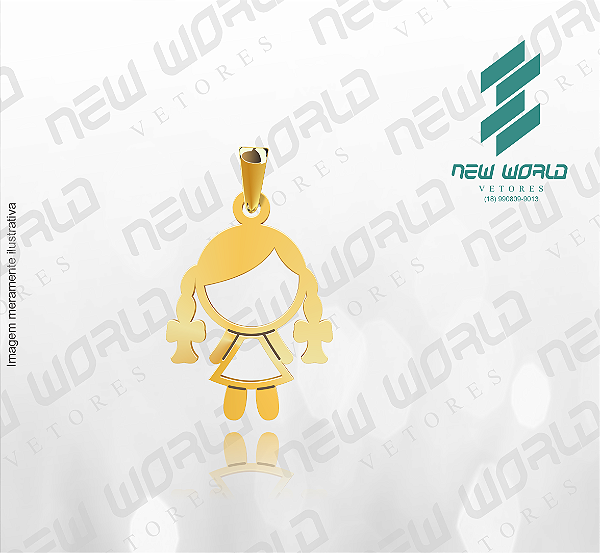 Arquivo de Pingente Menina 2° - Formato DXF - Tamanho 22 mm