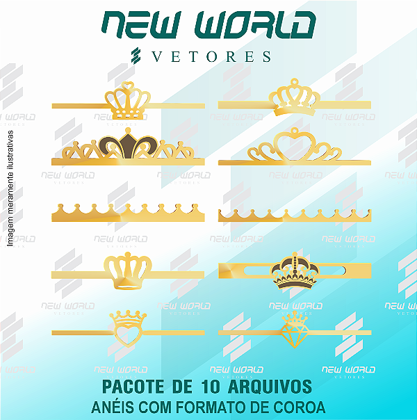 Pacote de Arquivos de Anéis de Coroas - Formato DXF - Tamanho 60 mm