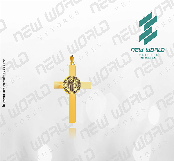 Arquivo de Pingente Cruz de São Bento - Formato DXF - Tamanho 30 mm
