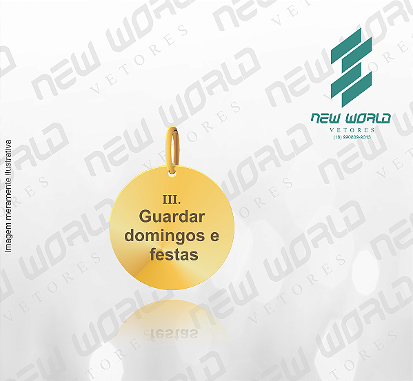 Arquivo de Pingente do 3° Mandamento - Formato DXF - Tamanho 20 mm