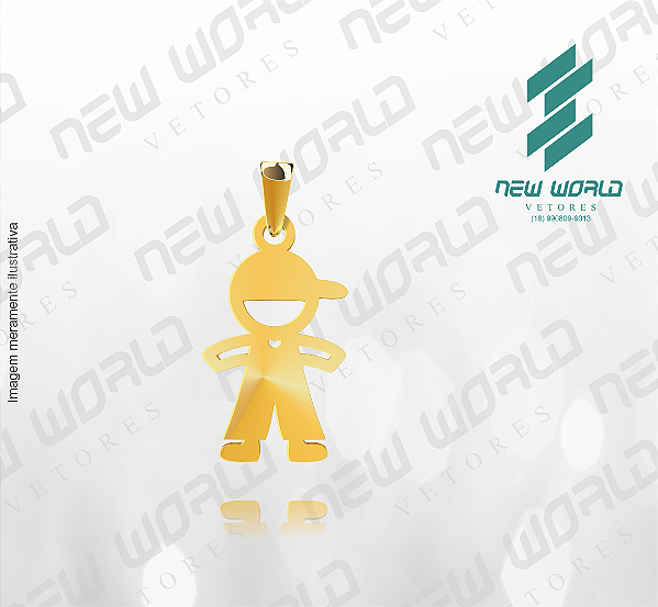 Arquivo de Pingente Menino de Boné - Formato DXF - Tamanho 22 mm