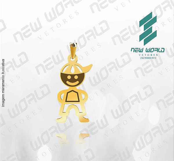 Arquivo de Pingente Menino Sorrindo 2 - Formato DXF - Tamanho 22 mm