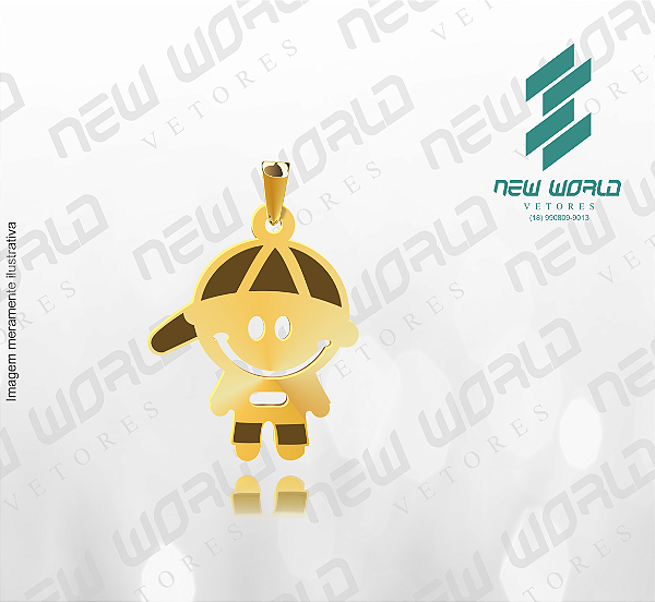 Arquivo de Pingente Menino Sorridente - Formato DXF - Tamanho 20 mm