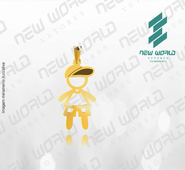 Arquivo de Pingente Menino de Boné Aba Reta  - Formato DXF - Tamanho 20 mm