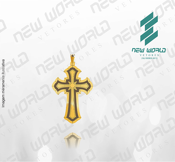 Arquivo de Pingente Cruz Trevolada - Formato DXF - Tamanho 30 mm