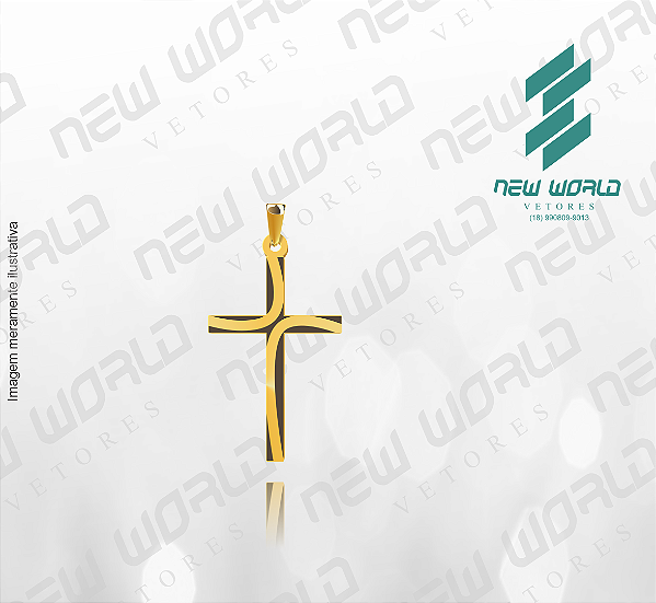Arquivo de Pingente Cruz com Detalhe em Alto Relevo - Formato DXF - Tamanho 30 mm