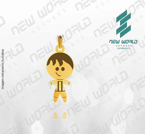 Arquivo de Pingente Menino 3 - Formato DXF - Tamanho 22 mm