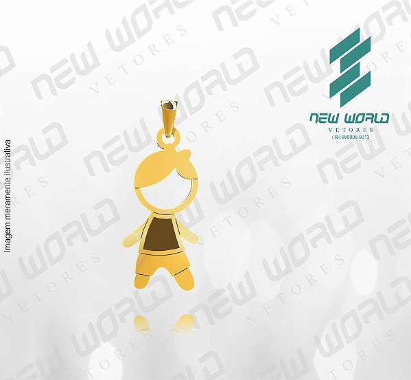 Arquivo de Pingente Menino com Cabelo de Lado - Formato DXF - Tamanho 22 mm