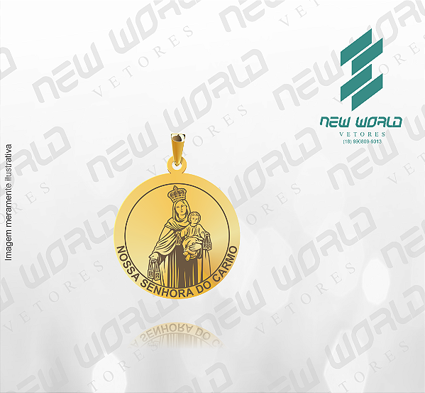Arquivo de Pingente Senhora do Carmo com nome - Formato DXF - Tamanho 20 mm