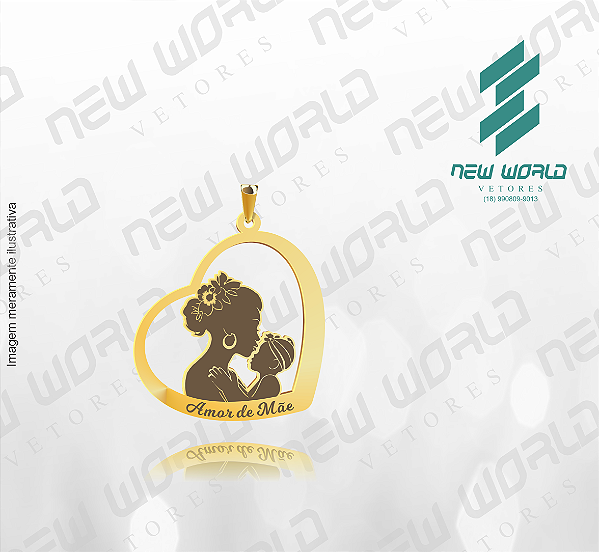 Arquivo de Pingente Coração de Mãe em Baixo Relevo N°2 - Formato DXF - Tamanho 25 mm