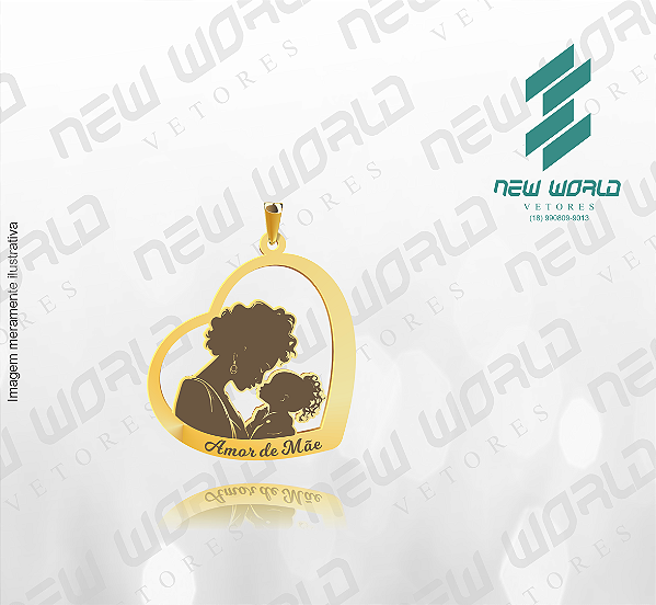 Arquivo de Pingente Coração de Mãe em Baixo Relevo N°9 - Formato DXF - Tamanho 25 mm