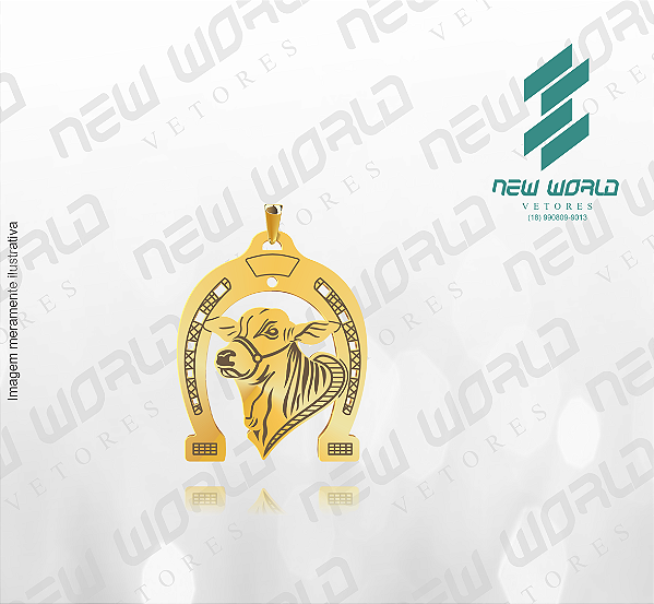 Arquivo de Pingente Ferradura Nelore - Formato DXF - Tamanho 30 mm