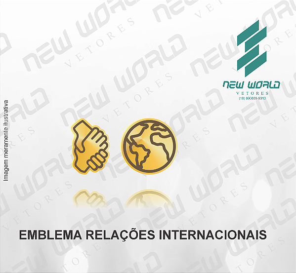 Arquivo de Emblema Relações Internacionais - Formato DXF - Tamanho 8 mm