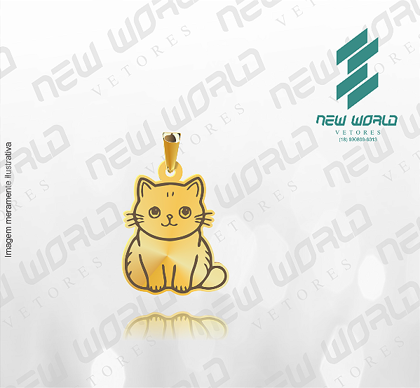 Arquivo de Pingente de Gatinho N°2 - Formato DXF - Tamanho 30 mm