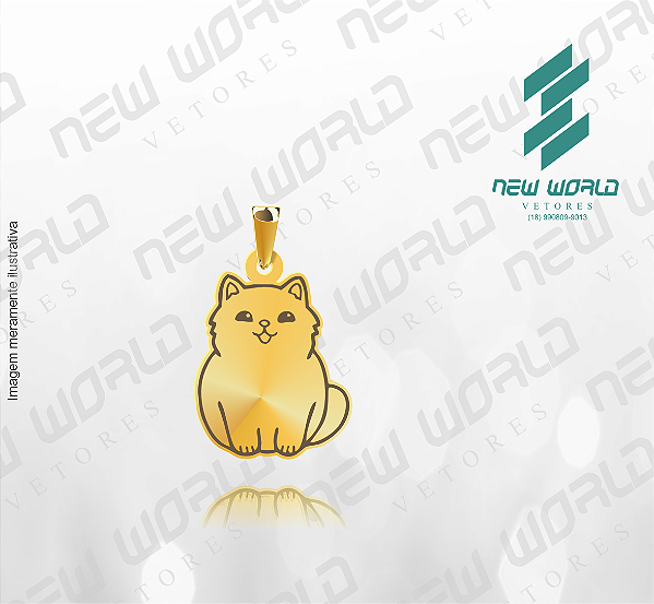 Arquivo de Pingente de Gatinho N°9 - Formato DXF - Tamanho 30 mm