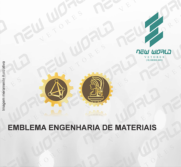 Arquivo de Emblema Engenharia de Materiais - Formato DXF - Tamanho 8 mm