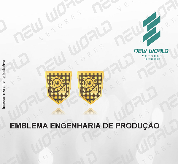 Arquivo de Emblema Engenharia de Produção - Formato DXF - Tamanho 8 mm