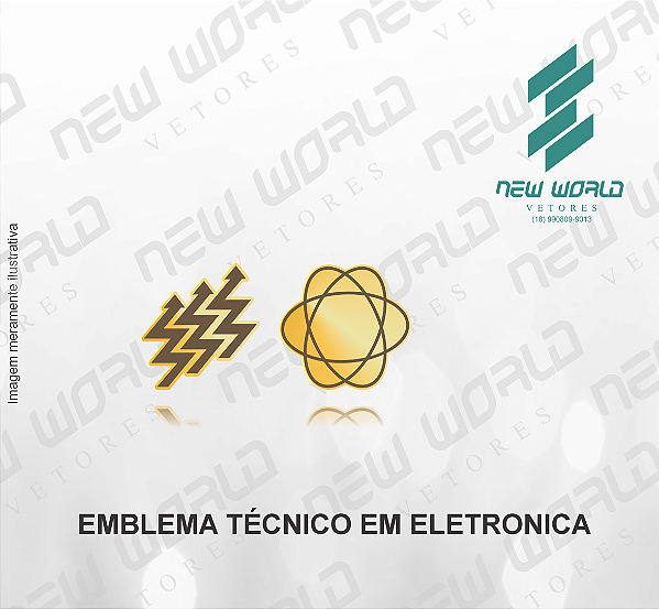 Arquivo de Emblema Técnico em Eletrônica - Formato DXF - Tamanho 8 mm