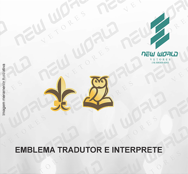 Arquivo de Emblema Tradutor  e Interprete - Formato DXF - Tamanho 8 mm