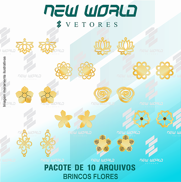 Pacote de Arquivos para Brincos de Flores - Formato DXF - Tamanho 30 mm