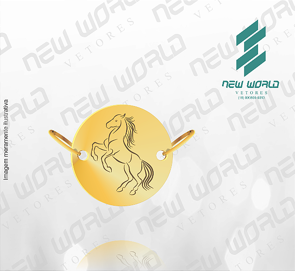 Arquivo de Pingente Cavalo sobre Duas Patas - Formato DXF - Tamanho 30 mm