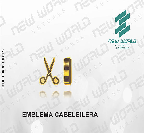 Arquivo de Emblema Cabelereira - Formato DXF - Tamanho 8 mm