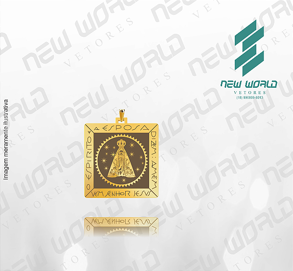 Arquivo de Pingente Quadro Nossa Senhora Aparecida - Formato DXF - Tamanho 30 mm