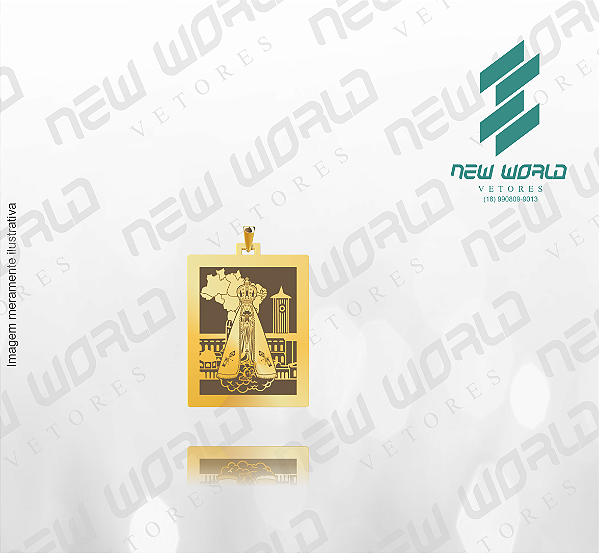 Arquivo de Pingente Catedral Nossa Senhora Aparecida com Brasil - Formato DXF - Tamanho 30 mm