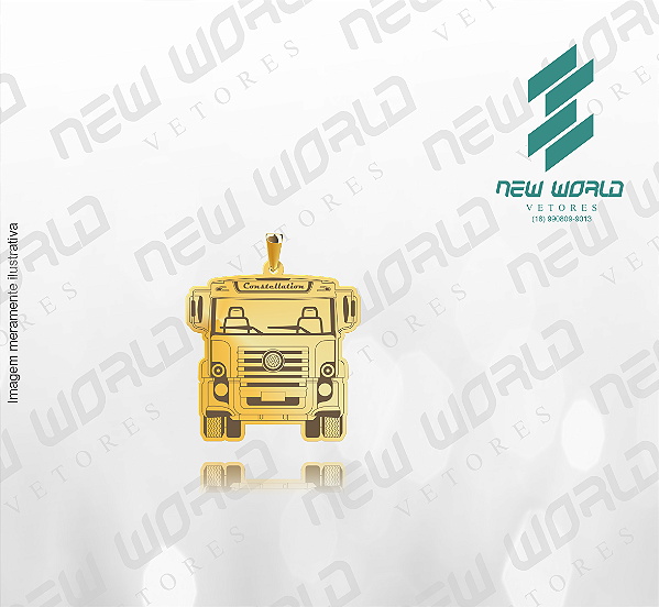 Arquivo de Pingente de Caminhão Volkswagen Constellation - Formato DXF - Tamanho 30 mm